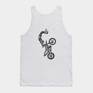 Motocross Jumping Freestyle Sketch Art Tank Top